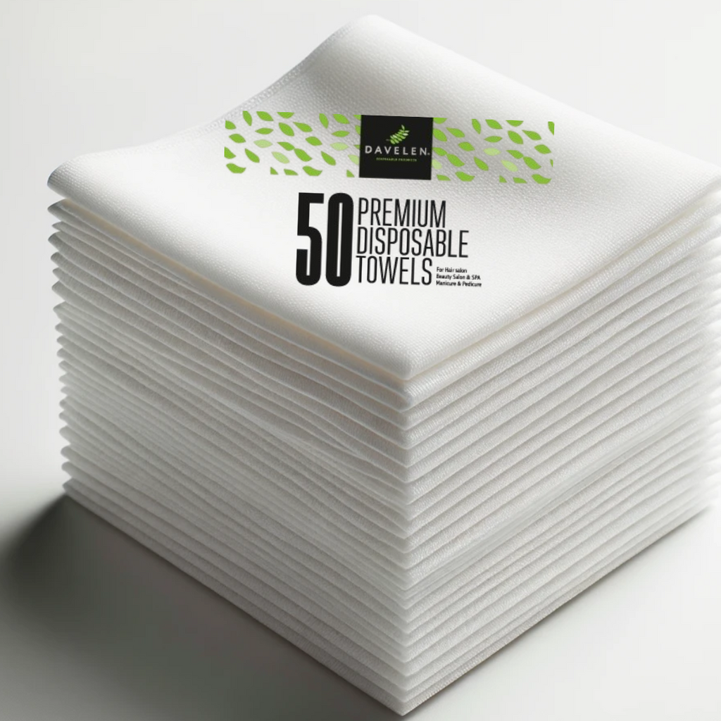 50 PREMIUM Large Disposable Towels White spa towels DAVELEN