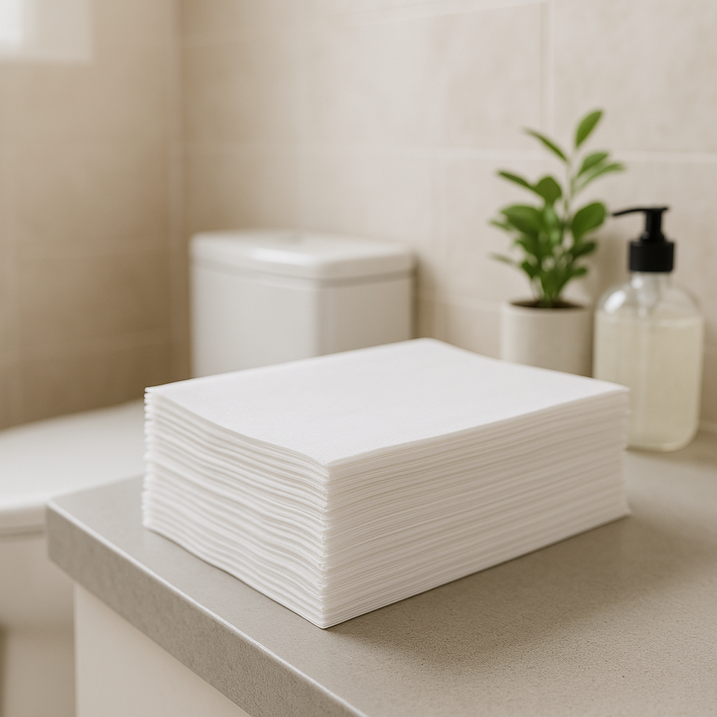 DAVELEN Disposable Bidet Towels – Lint-Free, Soft Pat-Drying (15" x 15"), 50 Towels/Pack