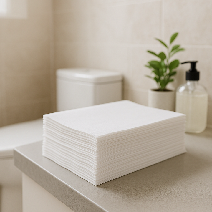 DAVELEN Disposable Bidet Towels – Lint-Free, Soft Pat-Drying (15" x 15"), 50 Towels/Pack