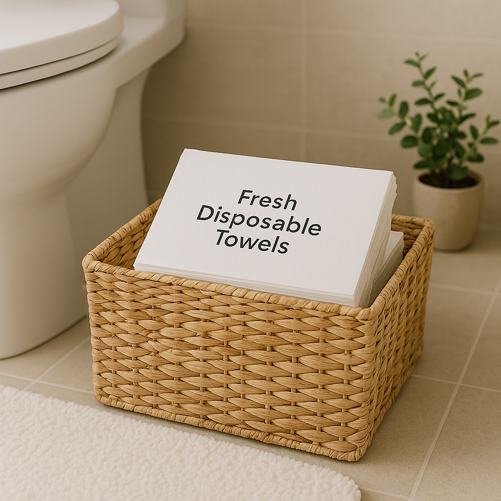 DAVELEN Disposable Bidet Towels – Lint-Free, Soft Pat-Drying (15" x 15"), 50 Towels/Pack