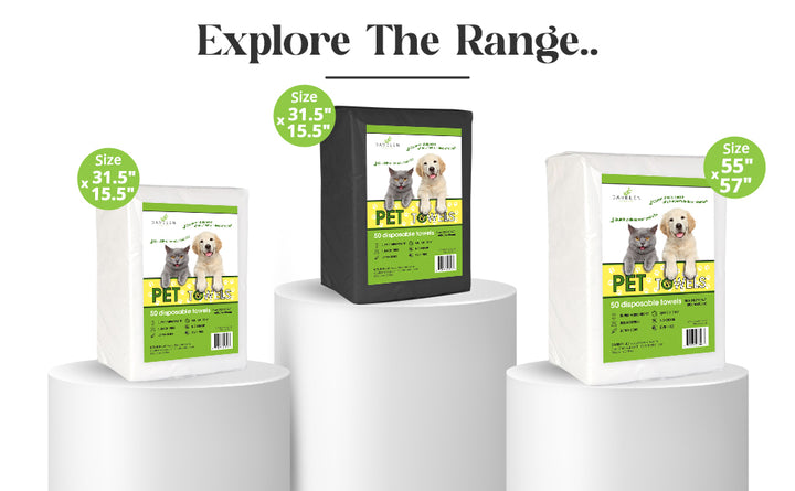 DAVELEN Disposable Pet Towels (50-Pack) — Bamboo-Based, Super Absorbent, Hygienic & Tear-Resistant