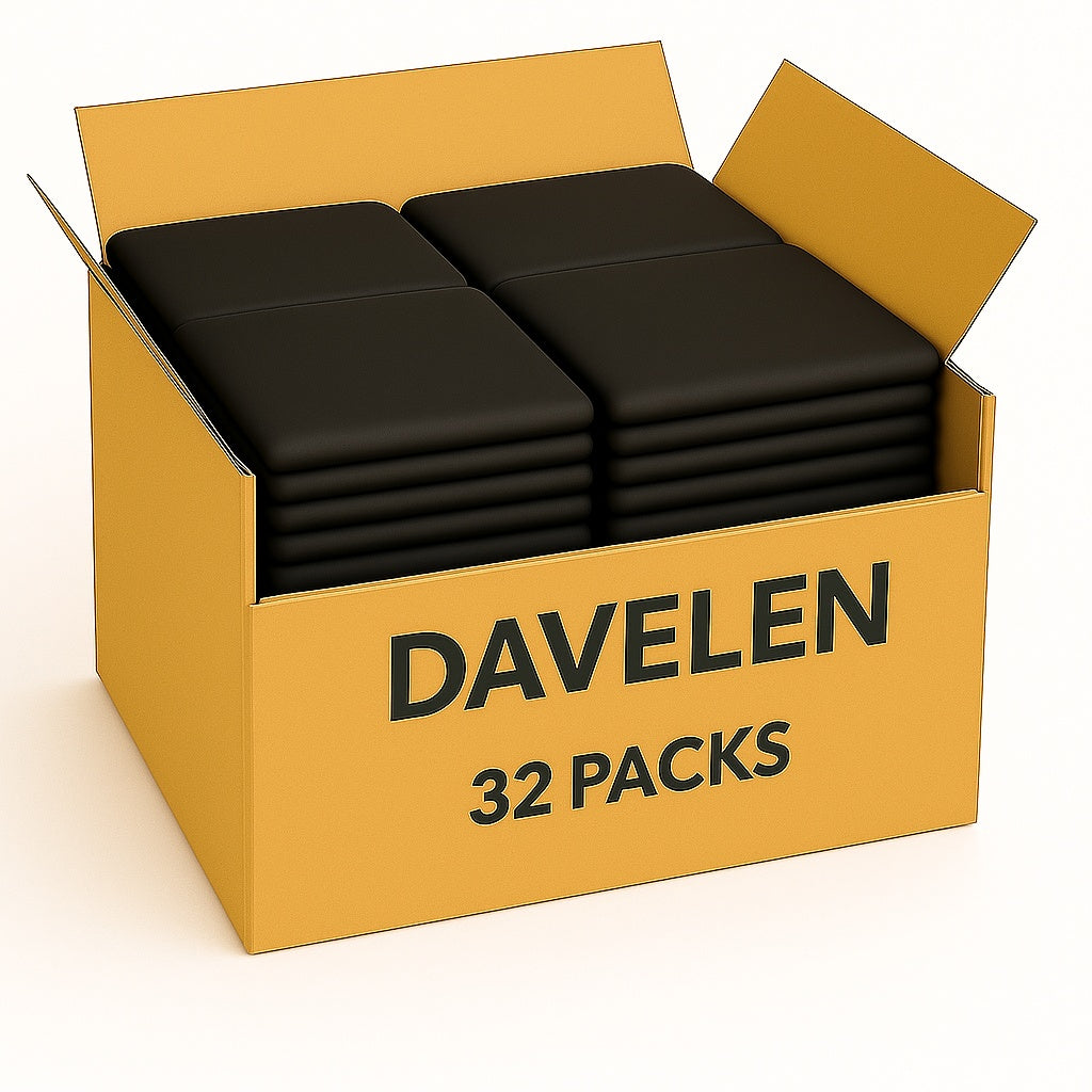 PREMIUM Disposable Salon Towels – Black (31.5" × 15.7"), 50-Pack | 100% Viscose Rayon, Low-Lint & Stain-Hiding | DAVELEN