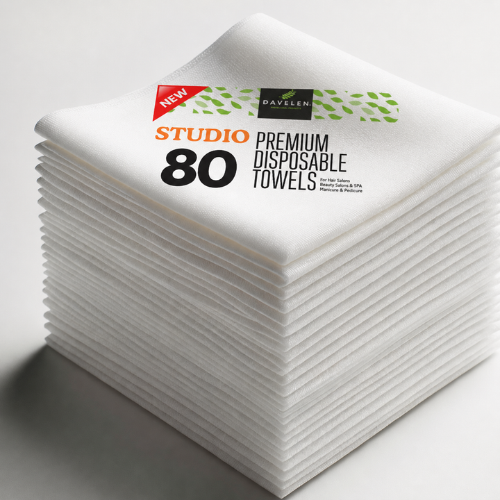 Premium Studio Disposable Towels – White, 80 Pack