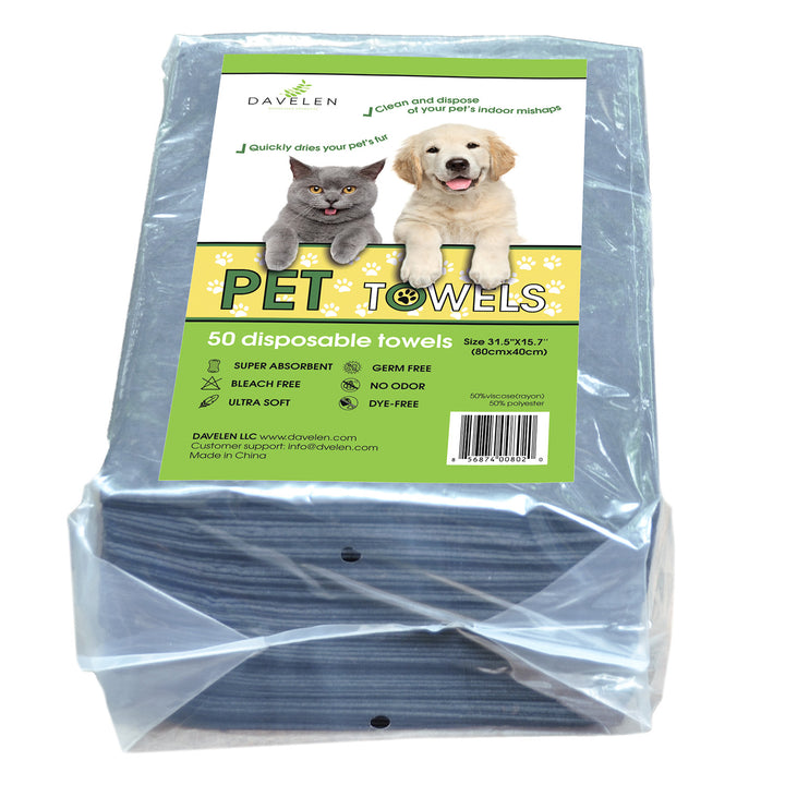 DAVELEN Disposable Towels for Pets - 600 pcs | Natural, Eco-Friendly, Wood Fiber