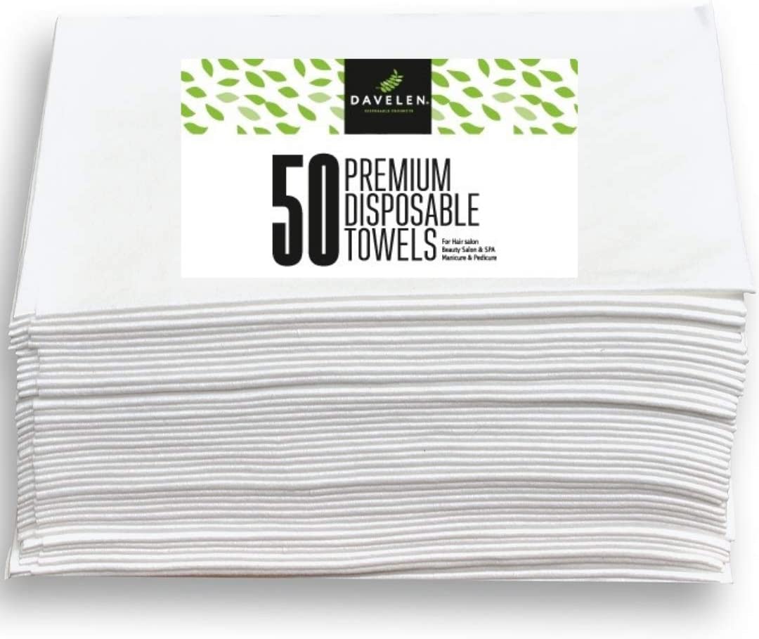 50 PREMIUM Large Disposable Towels (White)/spa towels – DAVELEN