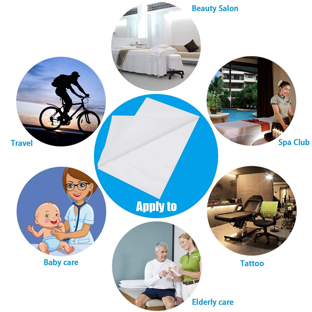 Spa Bed Sheets Disposable 20 sheets 75" x 31.5".  Massage Table Sheet Waterproof Bed Cover Non-woven Fabric. This product has a manufacturer's defect