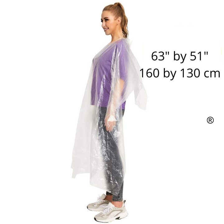 DAVELEN Disposable Transparent Capes – Premium Protection for Salons, Stylists & At-Home Hair Care | 50 Pack | Oversized 51" x 63"