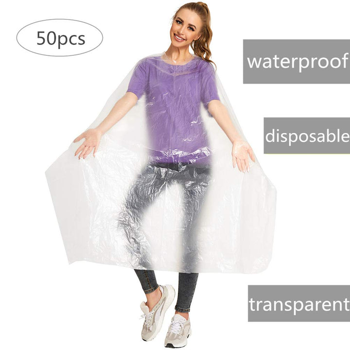 DAVELEN Disposable Transparent Capes – Premium Protection for Salons, Stylists & At-Home Hair Care | 50 Pack | Oversized 51" x 63"