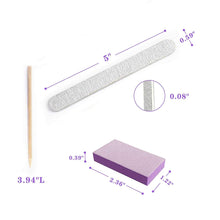 Professional Disposable Manicure Kit Basics 3 Piece Nail Kit, Wood Nail File 100/180 Grit, Mini Buffer 80/100 Grit, Wood Stick, 100 Set