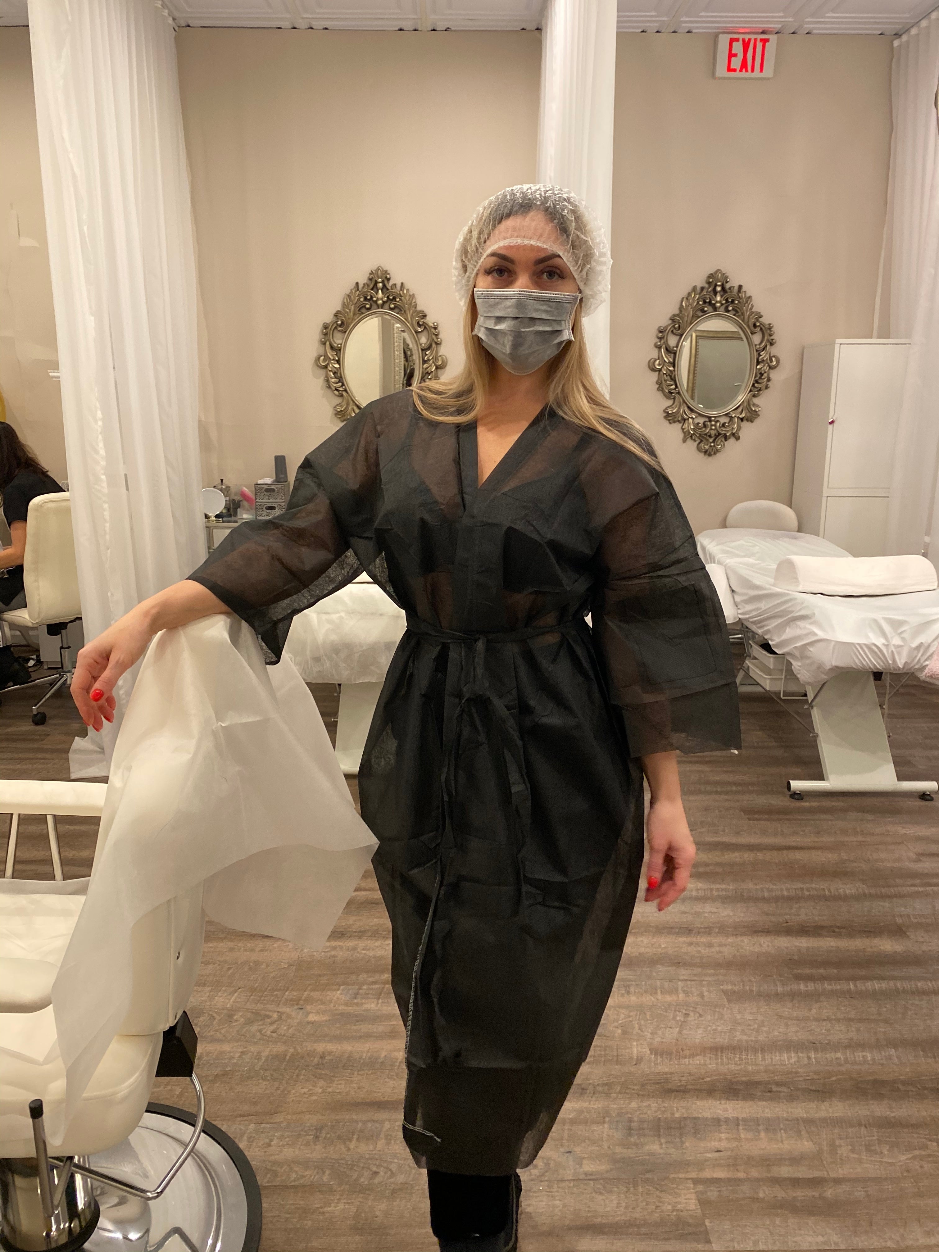 Lot De 5 Robes Jetables Non Tissées Pour Salon & Spa - Peignoir Disposable Sauna Salle De Bain - 7