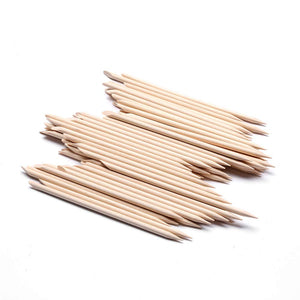 Orange Wood Nail Sticks 100 Pcs